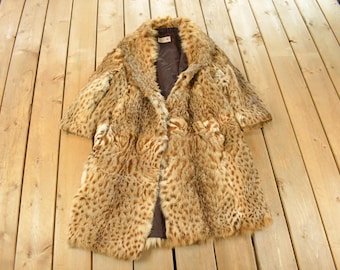 Vintage 1980s Yulan Lynx Fur Coat Women's Medium / Winter Outerwear / Streetwear / True Vintage