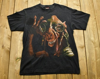 Vintage 1999 Star Wars Episode 1 T-Shirt / Movie Promo Print / Single Stitch / Made In USA / 90s / Jar Jar Binks / Vintage Star Wars