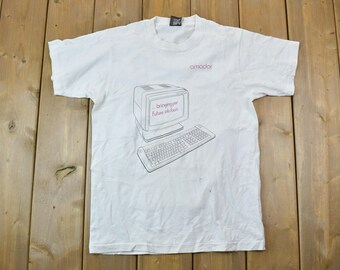Vintage 1990s Amador Computer Internet Graphic T-Shirt / Vintage T Shirt / Streetwear / Graphic Tee / Single Stitch / Made In USA