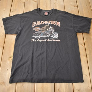 Vintage 2000 Harley Davidson-motorfietsen Montreal The Legend Continues Graphic T-shirt