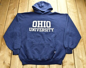 Vintage 1990's University of Ohio State Collegiate Hoodie / Made In USA / NCAA Sweatshirt / Sportswear / Athleisure / Russell Athletics