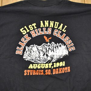 Vintage 1991 Sturgis Black Hills 51st Bike Rally Motorcycle T-Shirt / Single Stitch / Made In USA / Eagle Graphic / Biker / South Dakota / image 4