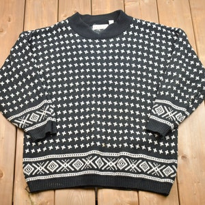 Vintage Venezia Knitted Sweater / Polka Dots / Vintage 90s Crewneck / Pattern Sweater / Outdoor / Pullover Sweatshirt