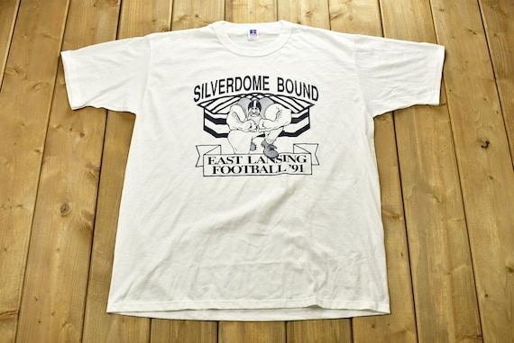 Vintage 1991 East Lansing Football Silver Dome Bo… - image 1