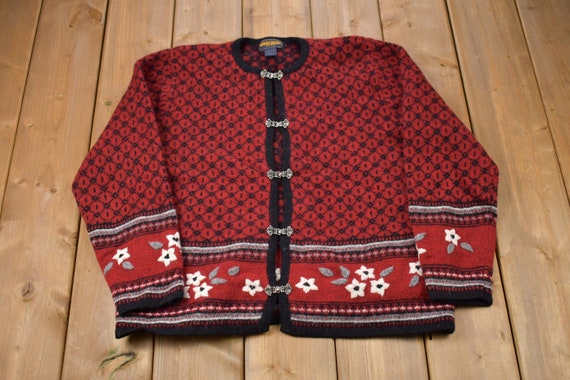 Vintage 1990s Woolrich Knitted Cardigan / Vintage… - image 1