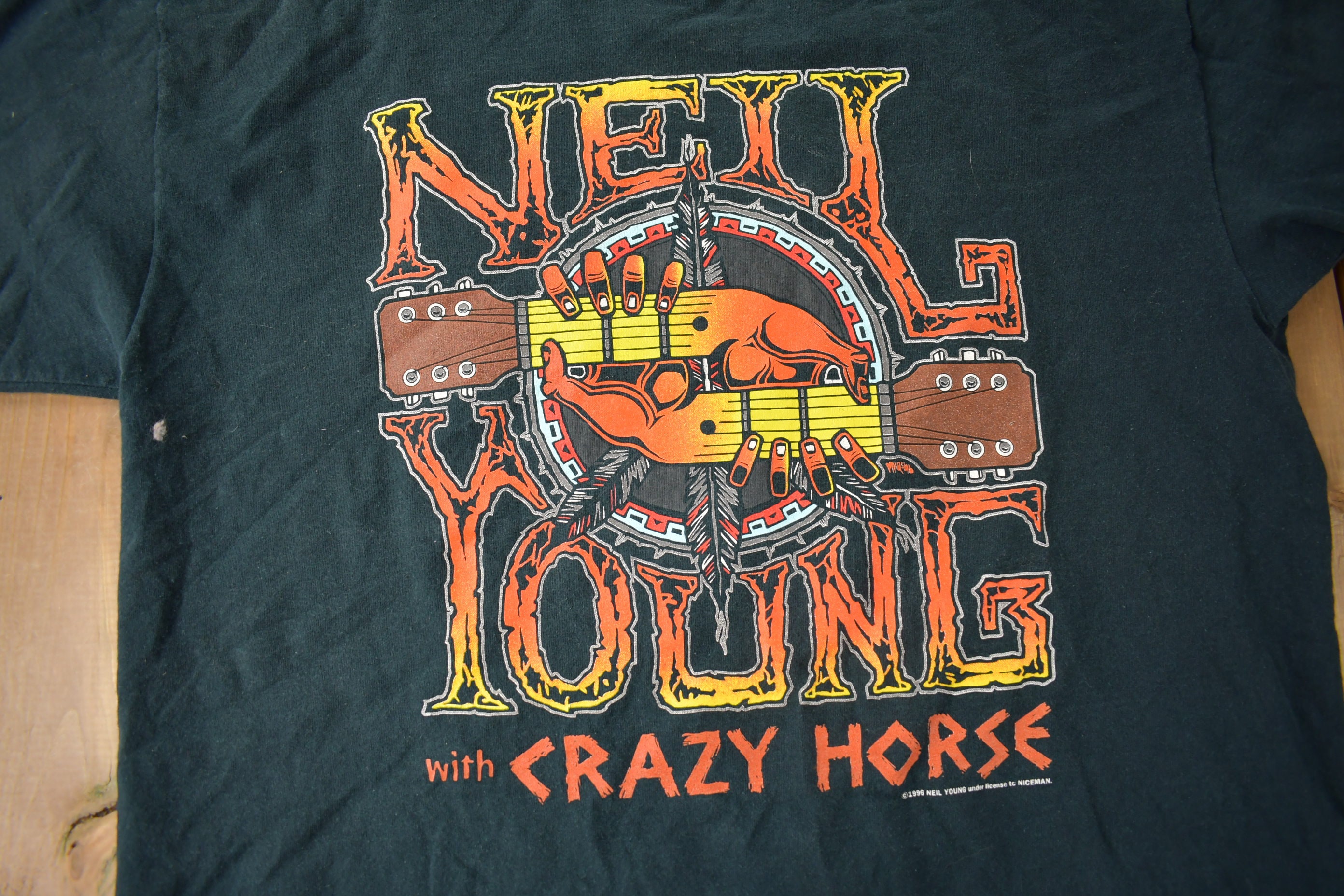 Vintage 1996 Neil Young With Crazy Horse Tour Band T-shirt