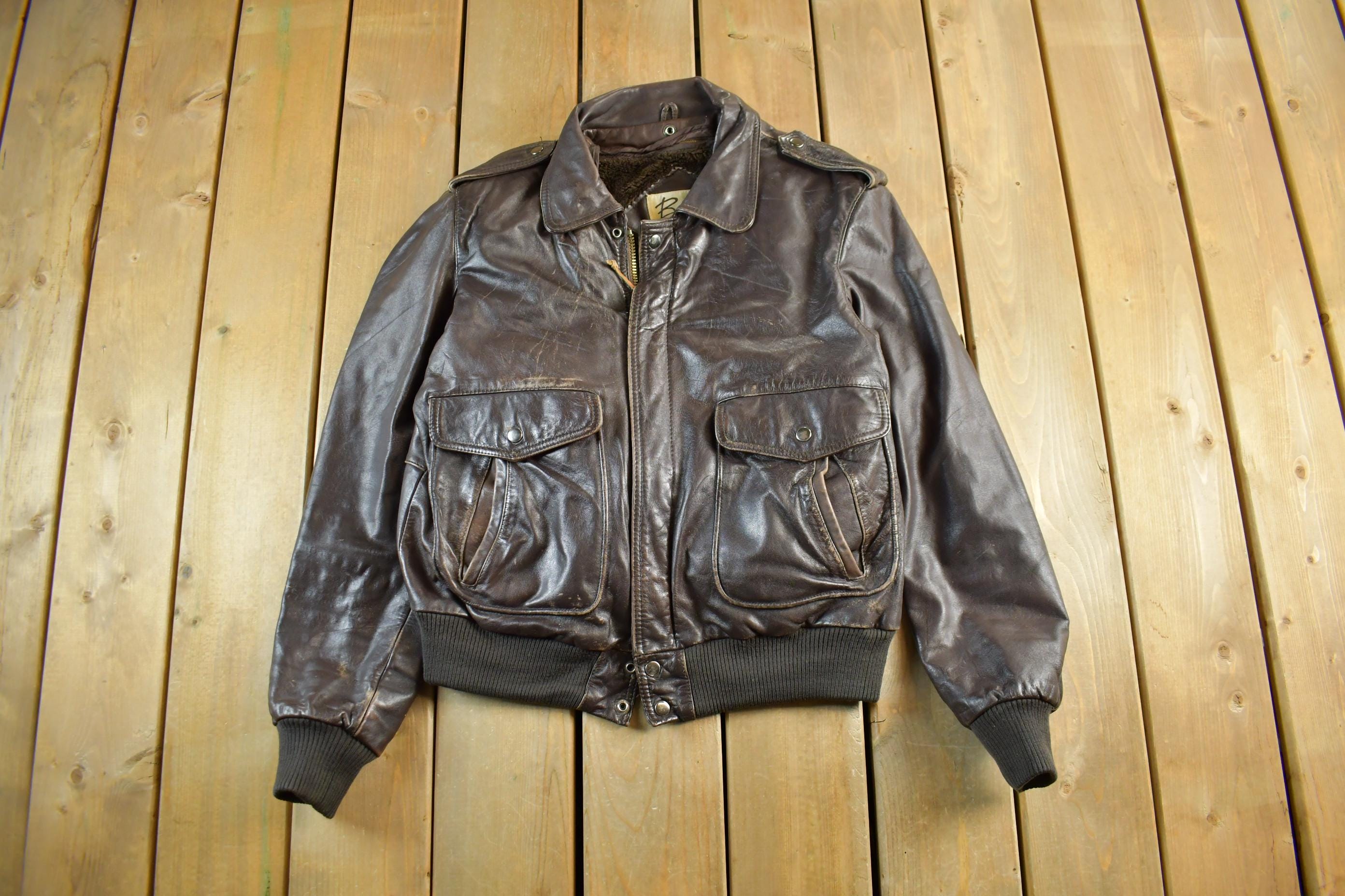 Vintage 1980s Berman's the Leather Experts Leather Jacket Adult