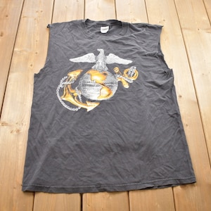 Vintage 1990s Anchor Globe with Eagle Graphic Tank Top / Streetwear / 1990s Graphic Tee / Heavyweight / Workout Shirt / Sleeveless