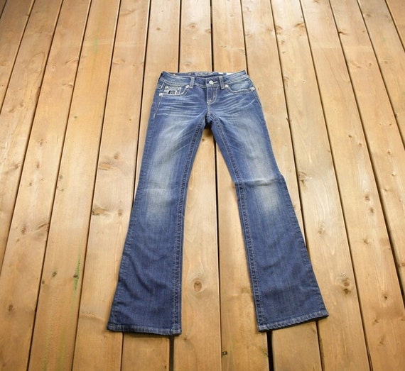 Vintage Y2K Miss Me Bedazzled Low Rise Jeans Size 26x31 / Boot Cut