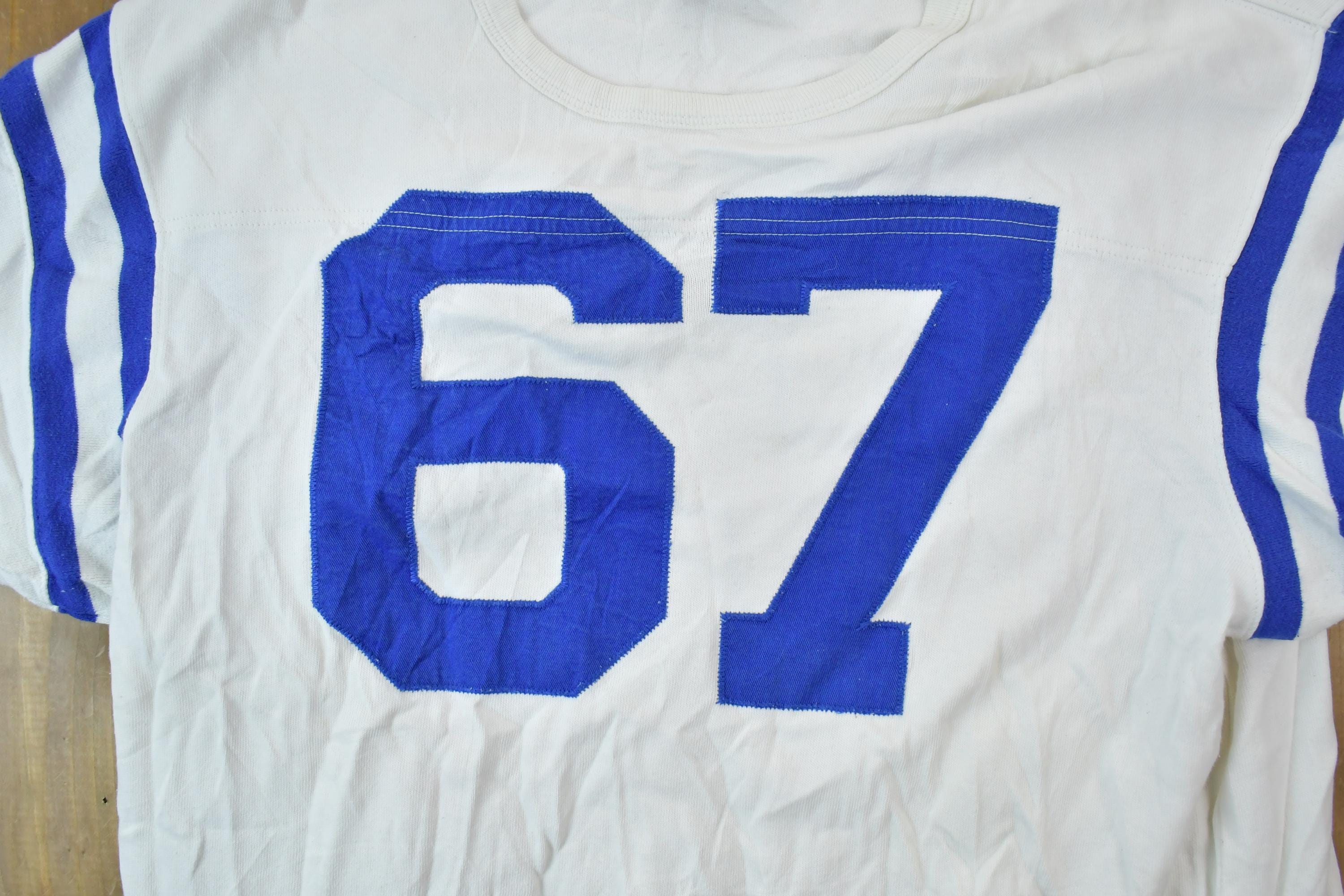 Vintage 1990s Polo Jeans Co Ralph Lauren 67 Graphic Football T