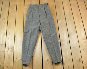 Vintage 1980's Wool Trousers Size 26 x 28 / 1980s Wool Pants / Streetwear / True Vintage / Vintage Workwear / Wool Pants
