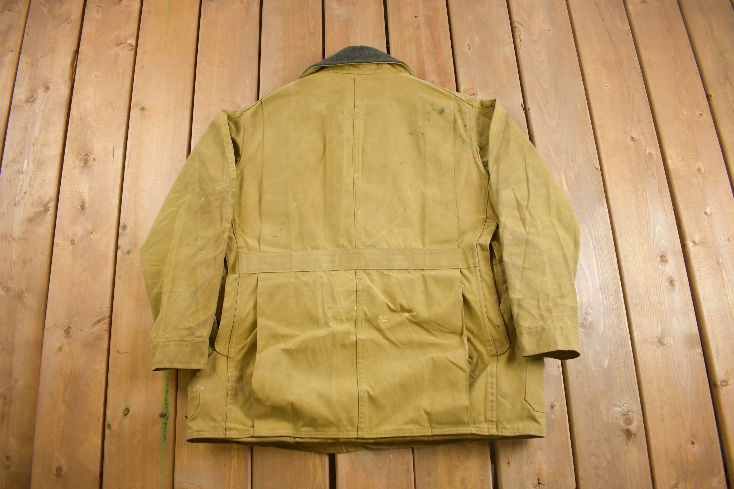 80sUSA製トレバークカモ柄シャツジャケットフルジップドリズラー型ビンテージ シニア服 80代 70代 60代 メンズ 紳士服 高齢者 おじいちゃん