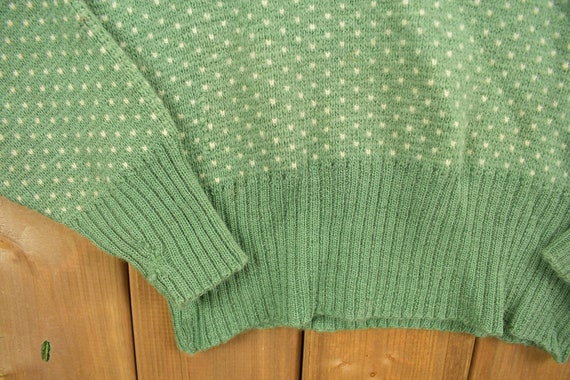 Vintage 1940s Moose Knit Wool Sweater / Christmas… - image 4