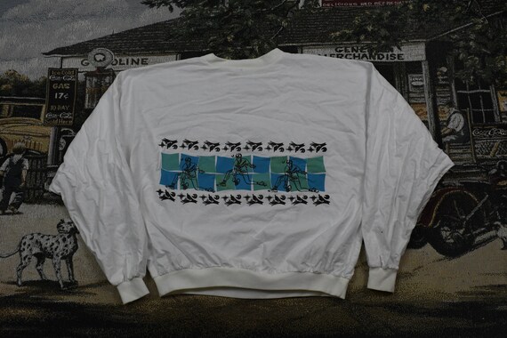 Vintage 1990s Long Sleeve Graphic T Shirt / Cuffe… - image 2