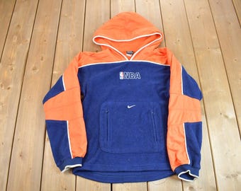 Vintage 1990s NBA Nike Mid Swoosh Fleece Sweatshirt / Nike Hoodie / Vintage Sportswear / Youth Sized