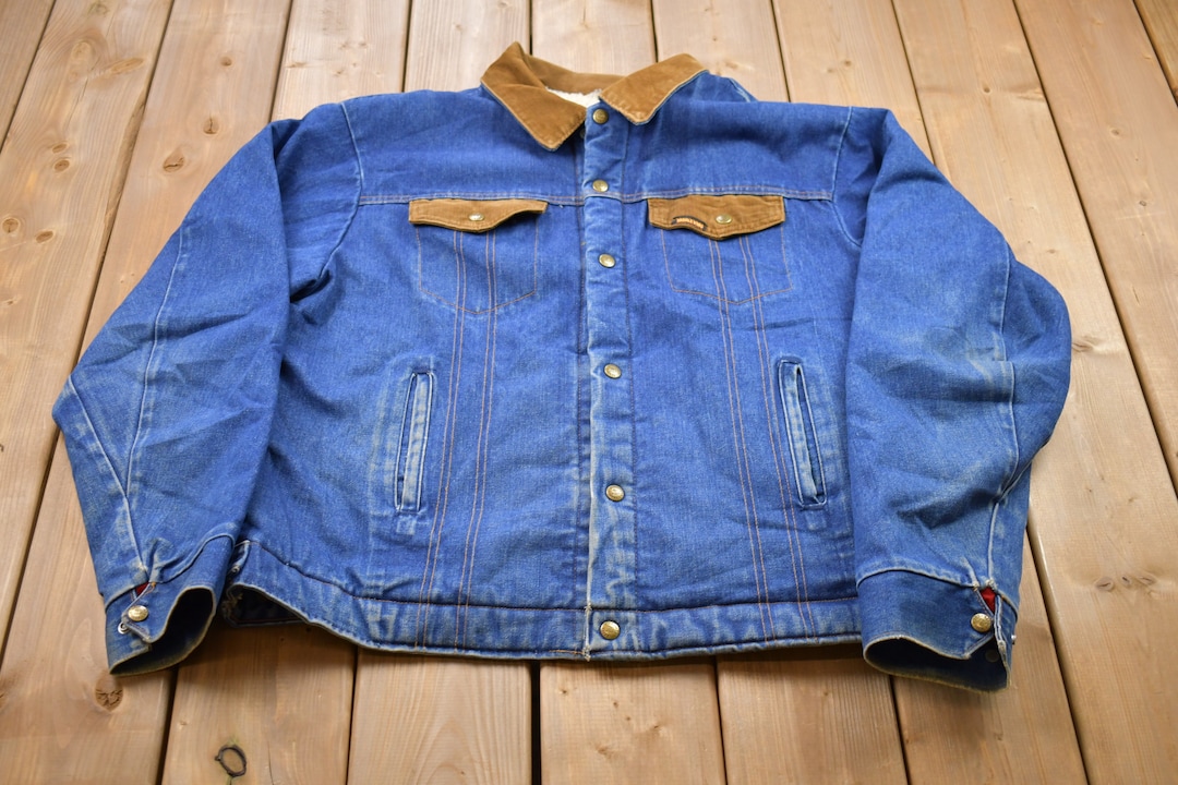 Vintage 1980s Saddle King Western Denim Jean Jacket / Vintage Denim ...