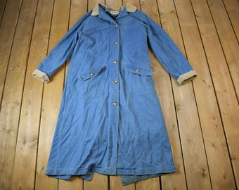 Vintage 80er Jahre Long LL Bean Jeansjacke Abnehmbares Futter Made In USA