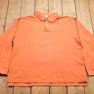 Vintage 1990s LL Bean Blank Quarter Button Collared Sweatshirt / 90s Collared Shirt / Essential / Streetwear / 90s Blank / LL Bean Vintage
