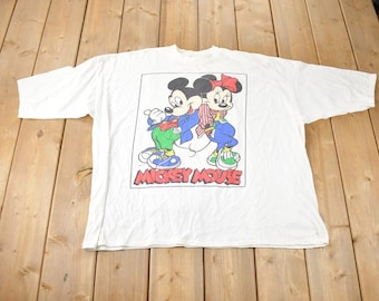 Vintage 1980s Disney Mickey And Minnie Mouse Graphic Single Stitch T-Shirt