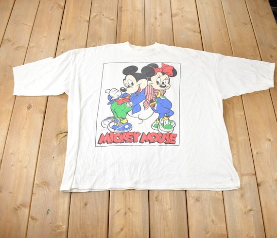 Vintage 1980s Disney Mickey and Minnie Mouse Graphic Single Stitch 