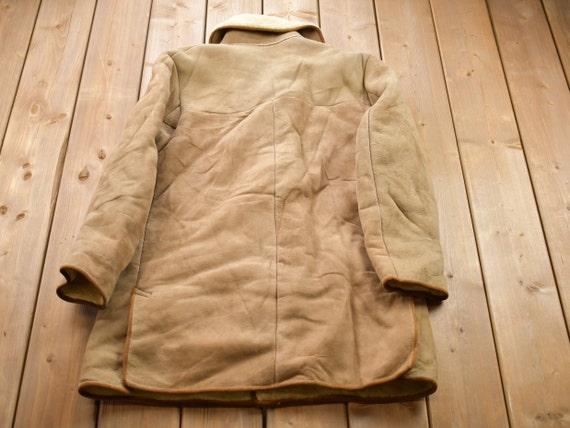 Vintage 1980s Nurseys Sheepskin Shearling Leather Jacket / Button