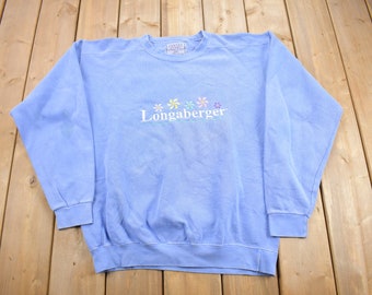 Vintage 1990s Longaberger Crewneck Sweatshirt / 90s Crewneck / Made In USA / Streetwear / Embroidered