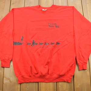 Vintage 1986 North Pole Made in USA Crewneck Sweatshirt / 90s Crewneck / Souvenir Sweater / Streetwear / Travel And Vacation