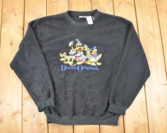 Vintage 1990s Disney Originals Crewneck Sweater Men's L / Vintage Mickey Mouse Sweatshirt / Disneyland Cartoon Sweater