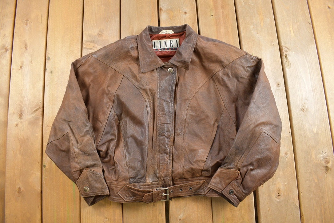 Vintage 1980s Linea Privata Brown Leather Jacket / Fall Vintage 1980s Linea Privata Brown Leather Jacket / Fall