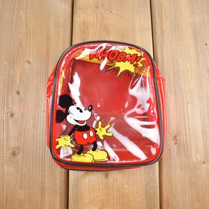 Vintage 1990s Walt Disney Mickey Mouse Transparent Bag / Vintage Accessory  / Vintage Disney / Deadstock