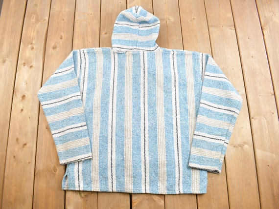 Vintage 1990s Earth Ragz Hooded Pullover Striped … - image 2