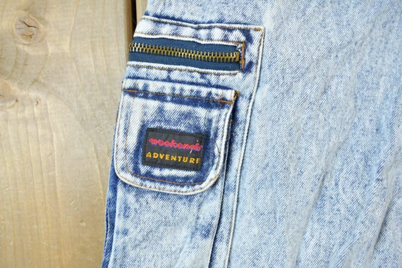 Vintage 1980s Weekends Acid Wash Cargo Jeans Size 30x 30