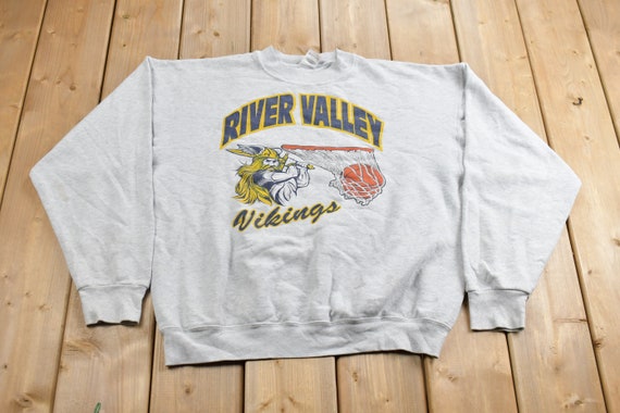 Vintage 1990s River Valley Vikings Basketball Collegiate Crewneck / River Valley Crewneck / Ohio Sweatshirt / Sportswear / Americana / Ohio