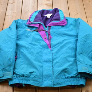 Vintage 1990s Columbia Sportswear Company Full Zip Puffer Jacket / Color Block / Vintage Bubble Jacket / Winter / Streetwear