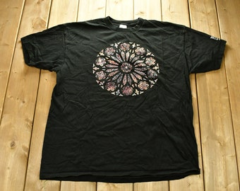 Vintage 1990s Washington National Cathedral West Rose Window T-Shirt / Souvenir T Shirt / Made In USA / Single Stitch / Travel & Tourism