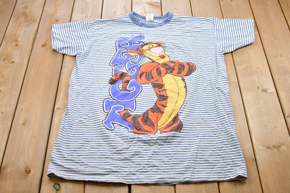 Vintage 1990s Tigger the Disney Store Striped Graphic T-shirt 90s 