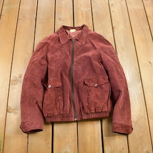 Vintage 1980s Hides Suede Leather Bomber Jacket / Zip Up / Streetwear / Fall Jacket / Made In Canada / Streetwear