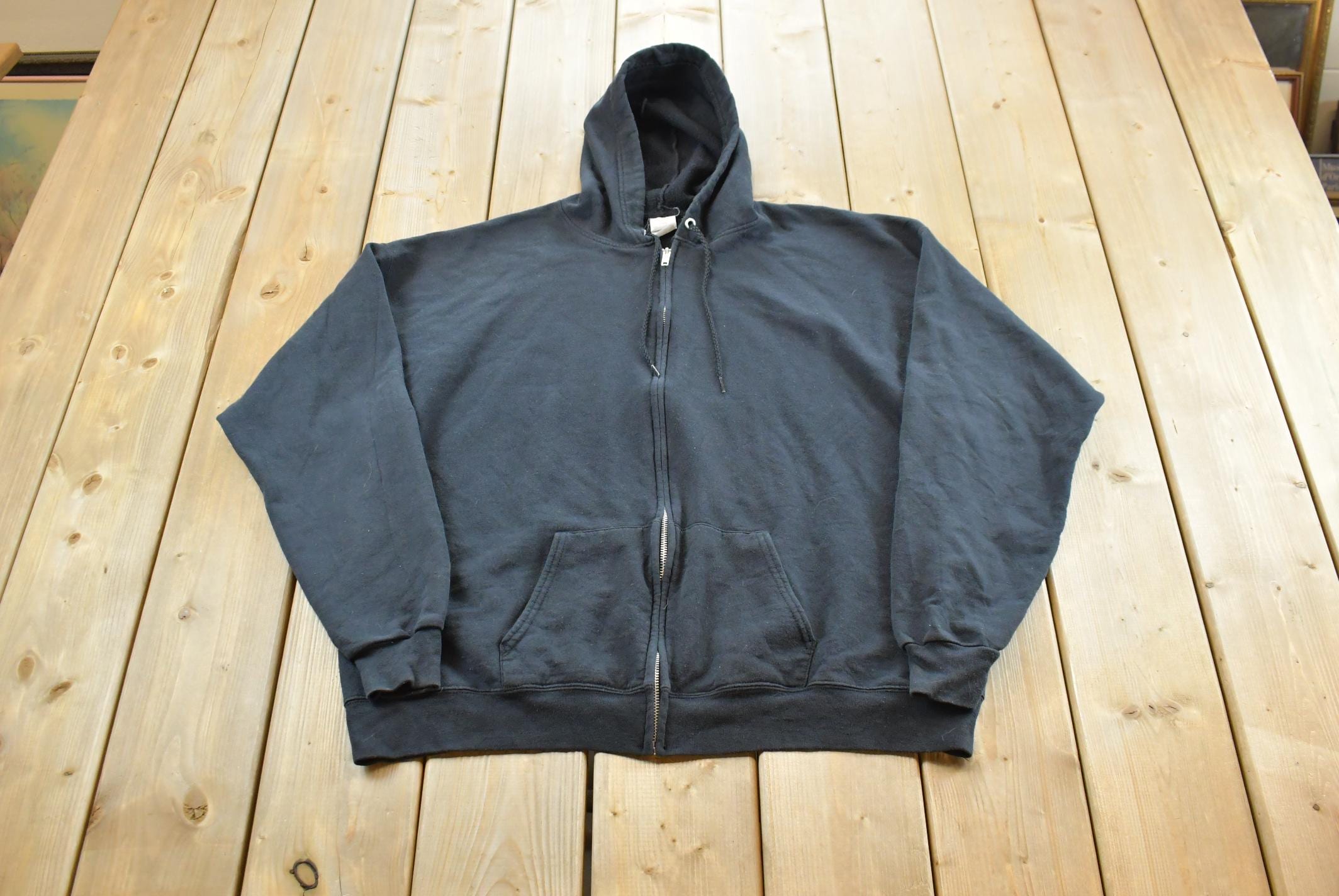 00s〜 Faded Blank Full Zip Parka Blank Vintage Zip up Hoodie - Etsy
