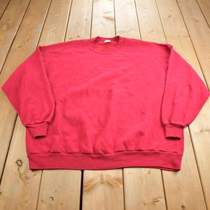 Vintage 1990s Blank Fuchsia Crewneck Sweatshirt Made In USA