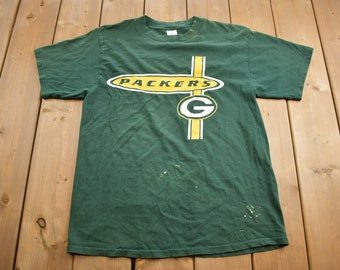 Vintage 1990s Green Bay Packers NFL Grafik T-Shirt/ Made In USA / Single Stitch / NFL / 90s Streetwear / Sportswear