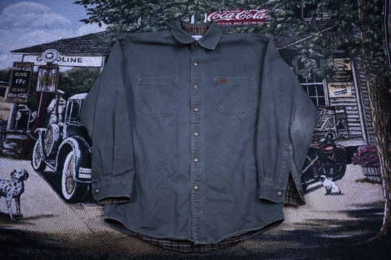 Vintage Button Up Shirt / Carhartt / Embroidered B