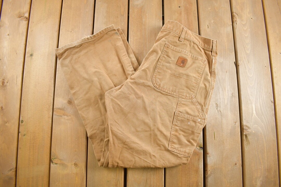 Vintage 1990s Carhartt Carpenter Pants Size 34 X 30.5 / 90s Work