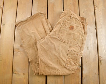 Vintage 1990s Carhartt Carpenter Pants Size 34 x 30.5 / 90s Work Pants / Hype Vintage / Vintage Carhartt / Vintage Workwear / Distressed