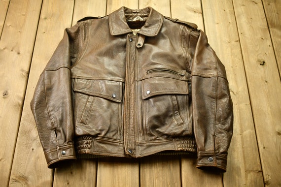 Vintage 1980s Golden Collection Leather Fur Lined Jacket / Fall Outerwear / Leather Coat / Winter Outerwear / Streetwear Fashion