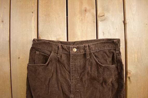 Vintage 1990s Lee Brown Corduroy Pants Size 32x32… - image 3
