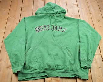 Vintage 1990s University Of Notre Dame Collegiate Hoodie / Embroidered / NCAA Sweatshirt / Sportswear / Americana / Vintage Champs Hoodie