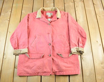 Giacca da lavoro vintage anni 2000 L.L. Bean foderata, taglia 2XL da donna / Giacca da lavoro / Moda streetwear / Stile retrò / Tela con bottoni