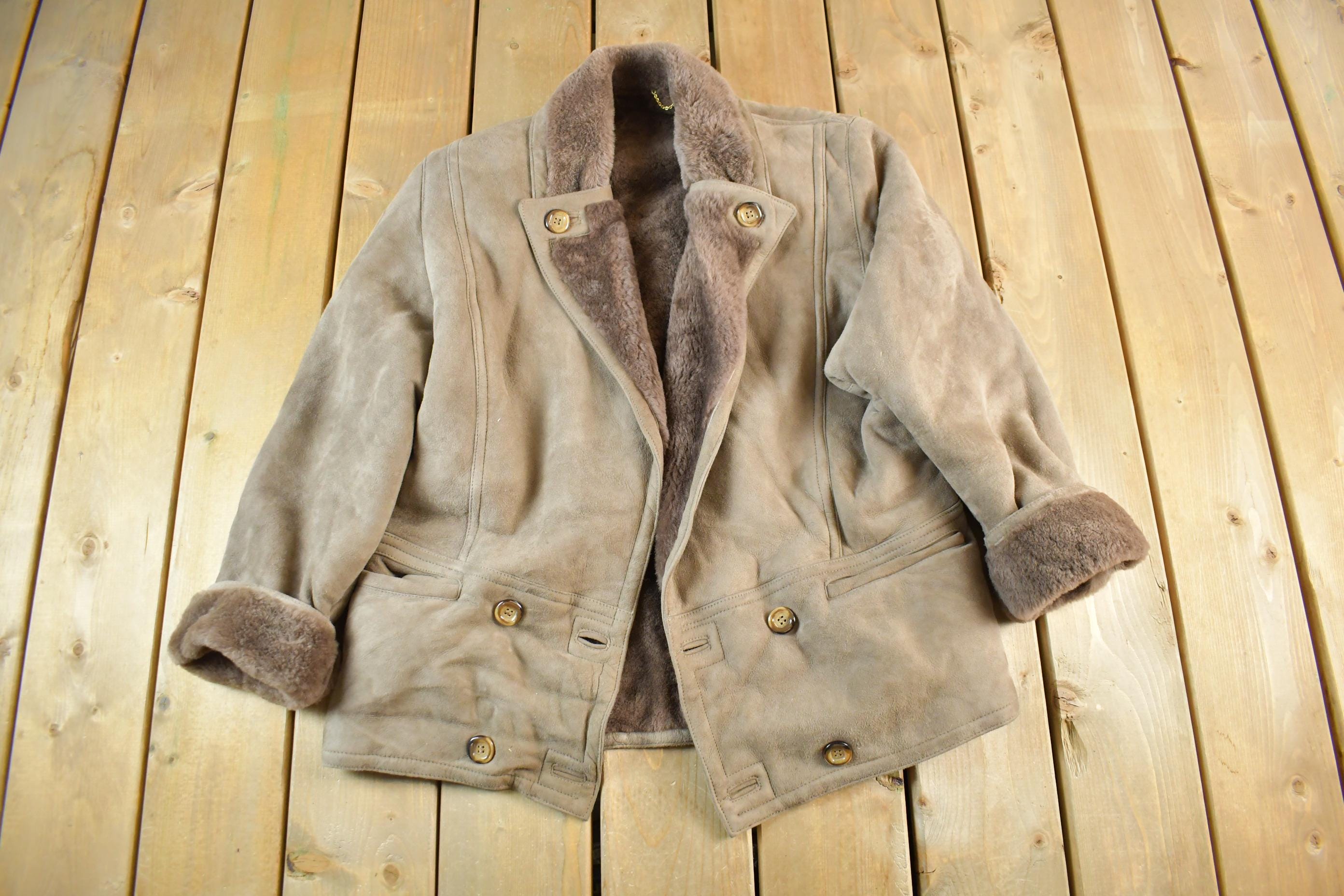 Vintage 1970s Fibok Shearling Fur Coat Men's L / Winter Outerwear