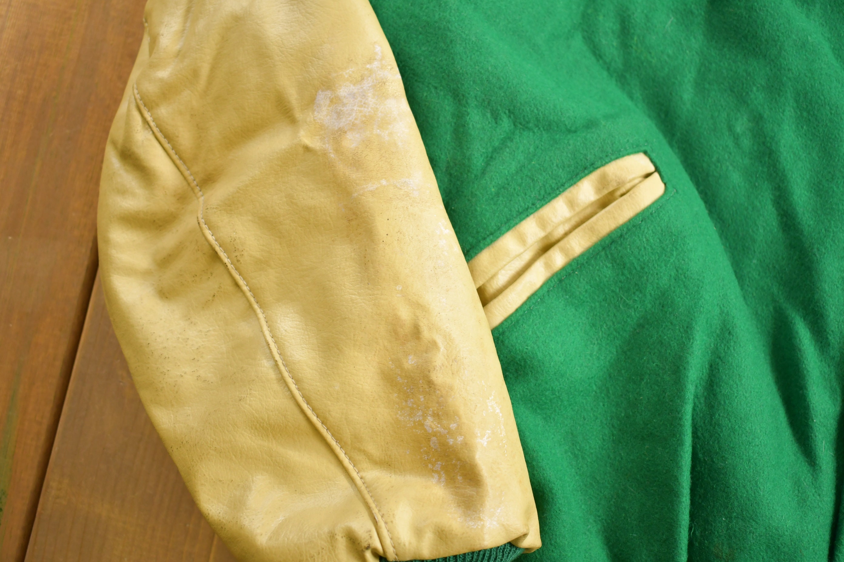 Vintage 1980s Delong Blank Varsity Jacket / Embroidered