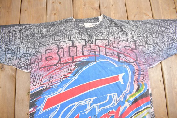 Vintage 1990s Buffalo Bills NFL All Over Print T-… - image 2